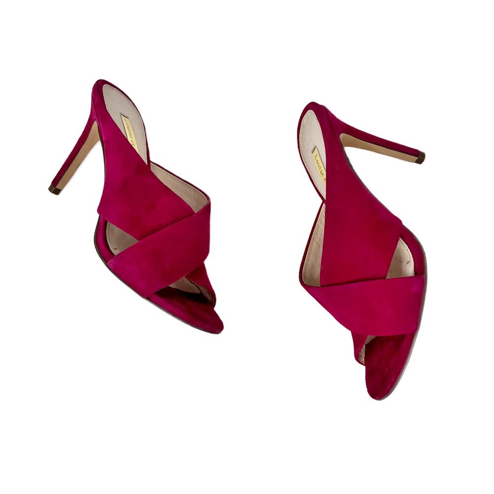 Louise et Cie Halloway II Stiletto Sandal Heels Boysenberry Pink Suede sz 5.5 M